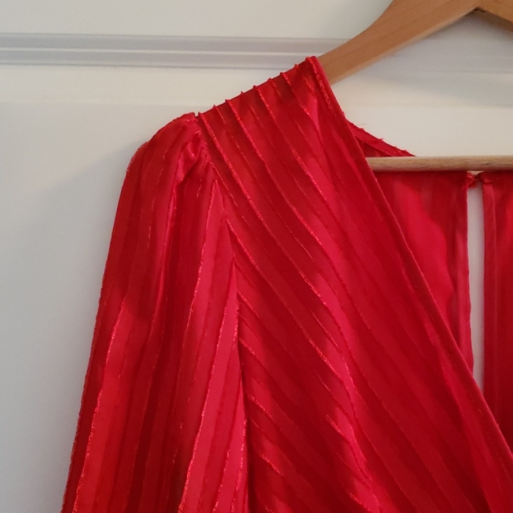 NWT Red Calvin Klein Faux Wrap Dress